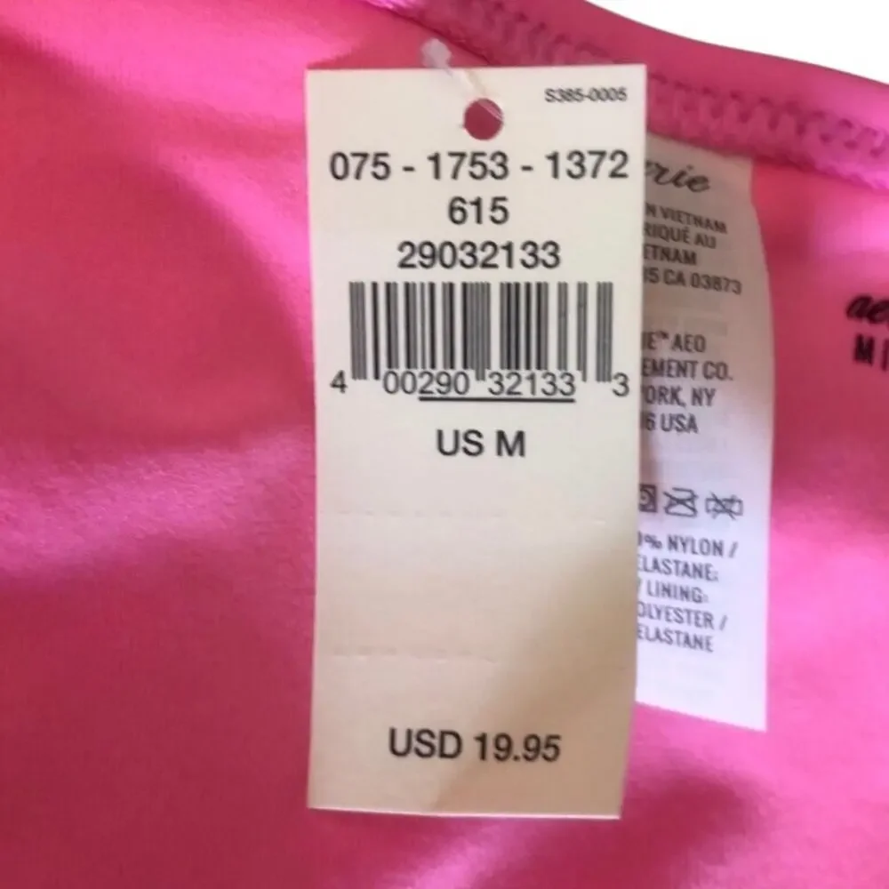 Aerie NWT Sleek Stylish Full Coverage Bold Hot Pink Shade Bikini Bottom Medium